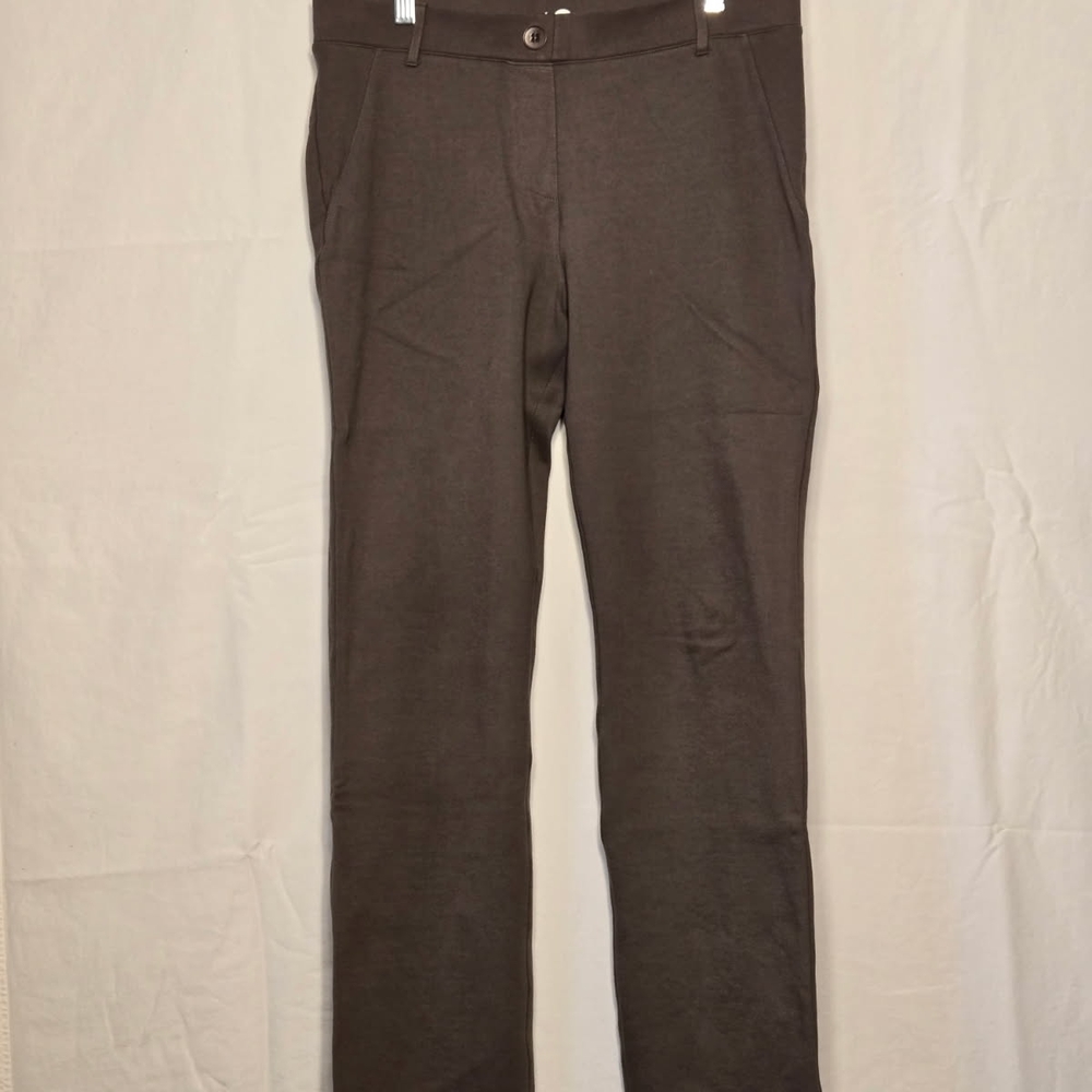 Betabrand Women's Dark Brown Straight Leg Pants